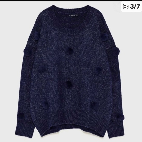 ⭐ Host Pick ⭐ NWOT Zara Alpaca 🦙 Blend Adorable 😍 Pom-pom Sweater Size 2X - Picture 3 of 12